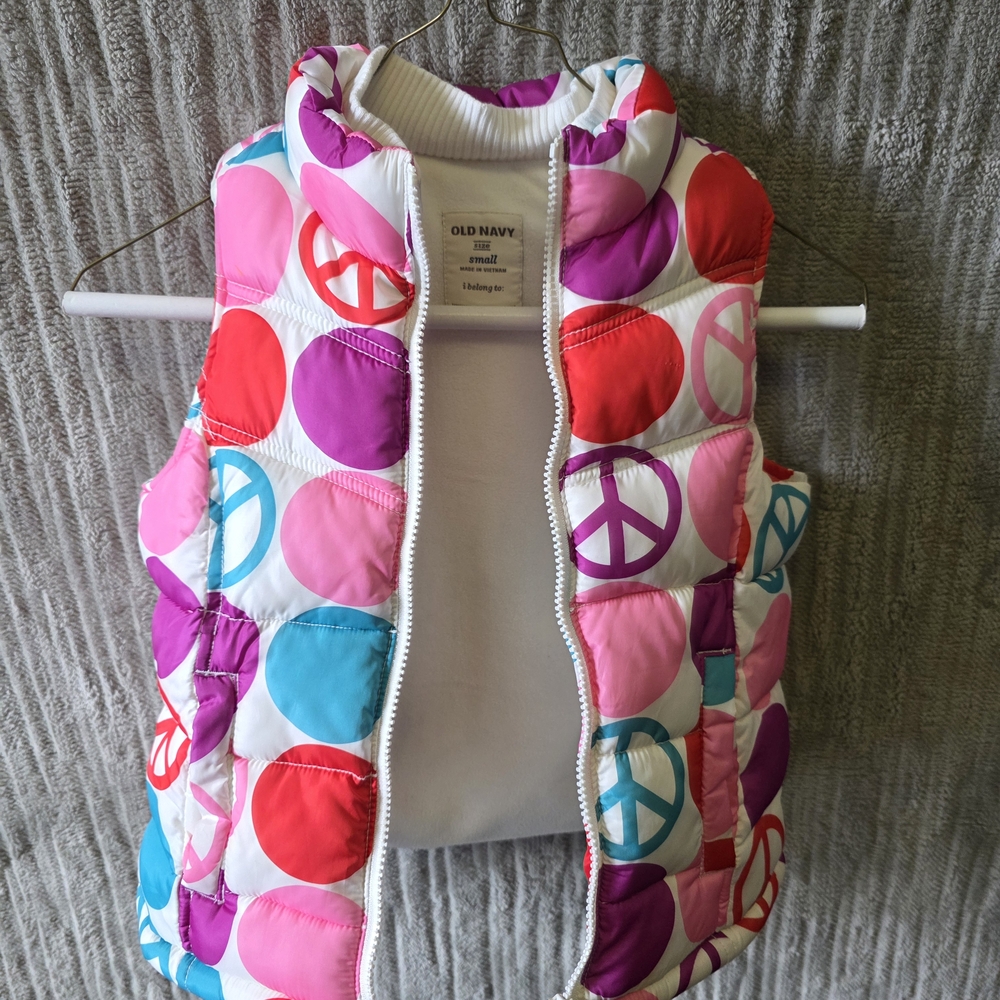 Old Navy Colorful Peace Sign Vest